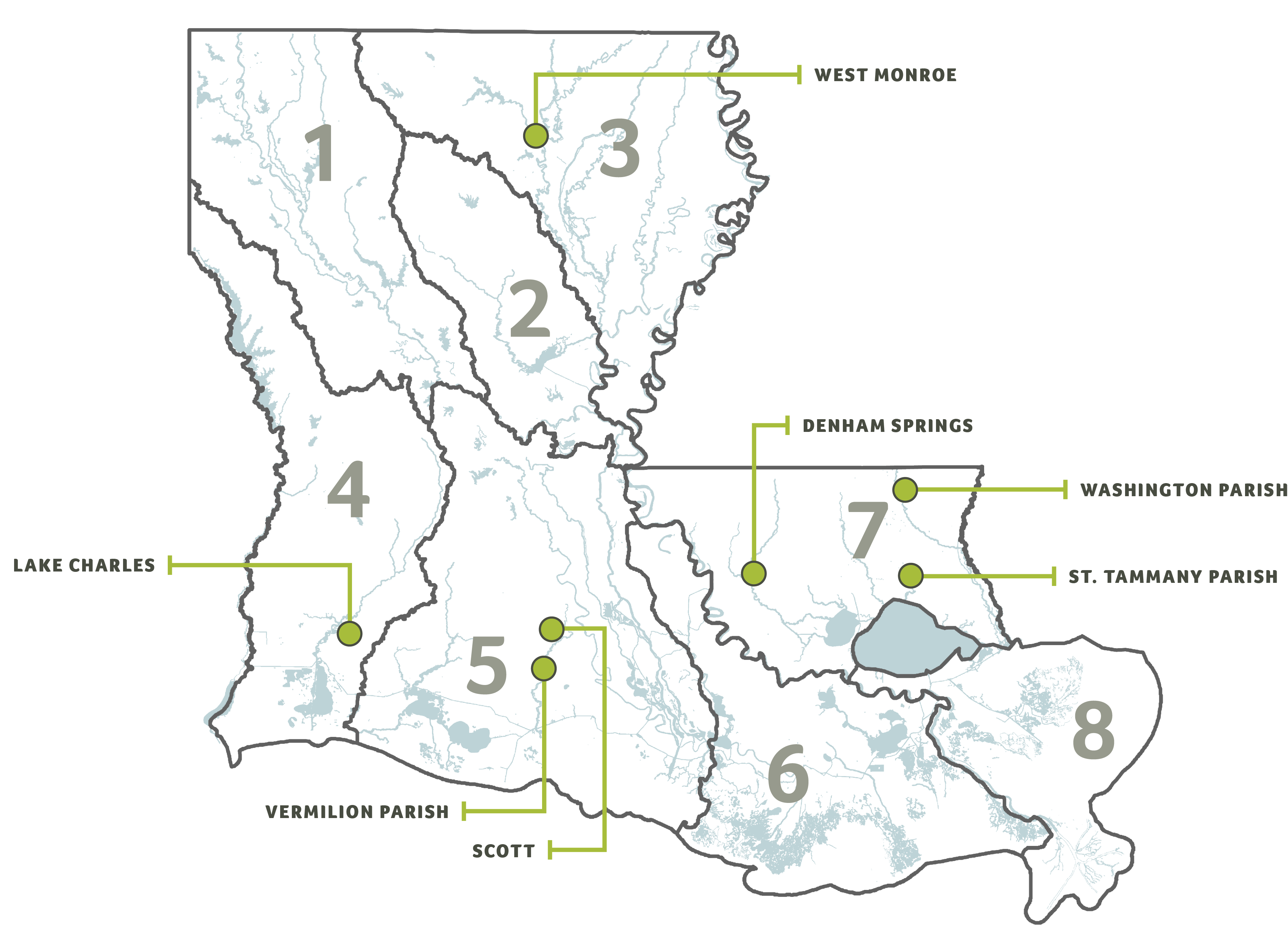 map showing Statewide Buyout Projects