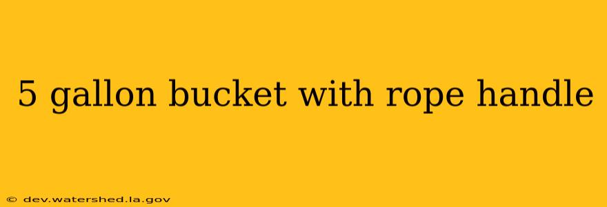 5 gallon bucket with rope handle