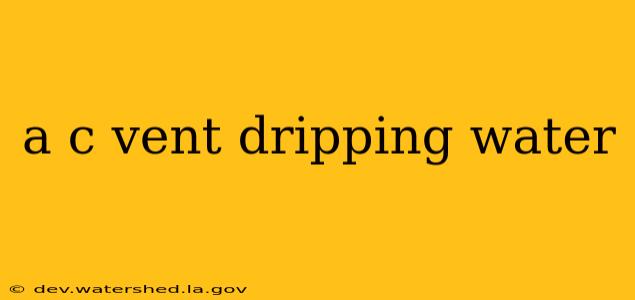 a c vent dripping water