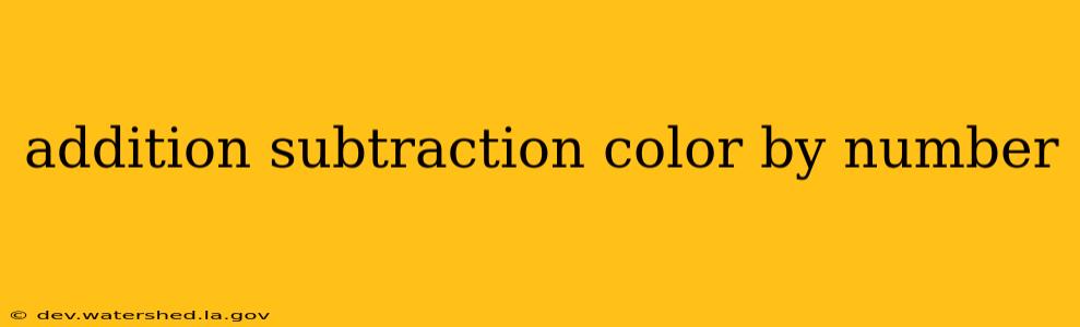 addition subtraction color by number