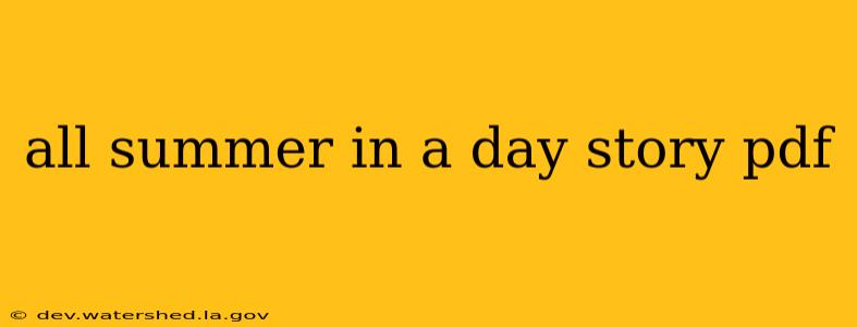 all summer in a day story pdf