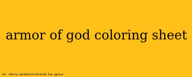 armor of god coloring sheet