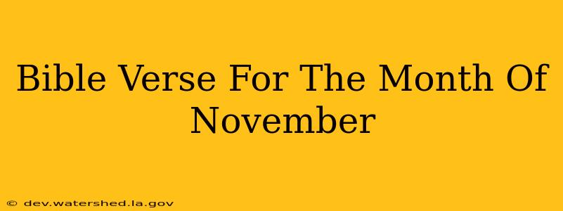 bible verse for the month of november