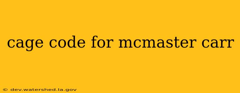 cage code for mcmaster carr