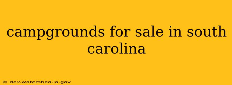 campgrounds for sale in south carolina