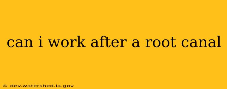 can i work after a root canal