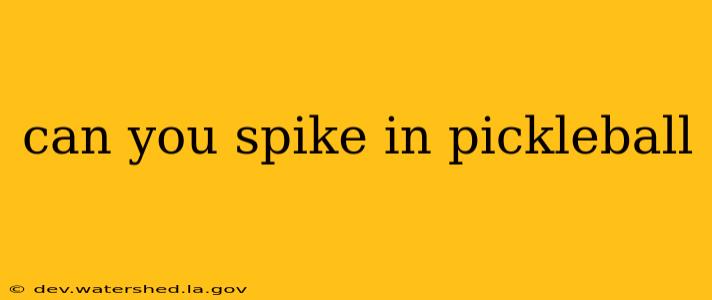 can you spike in pickleball