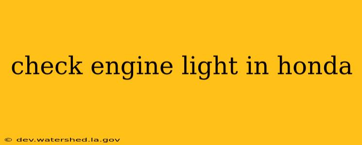 check engine light in honda