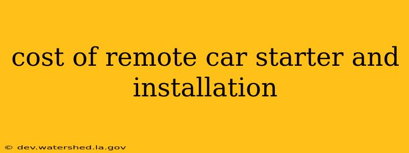 cost of remote car starter and installation