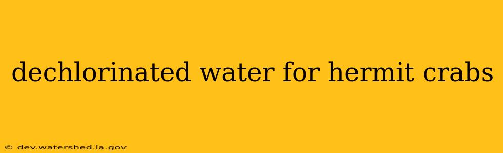 dechlorinated water for hermit crabs
