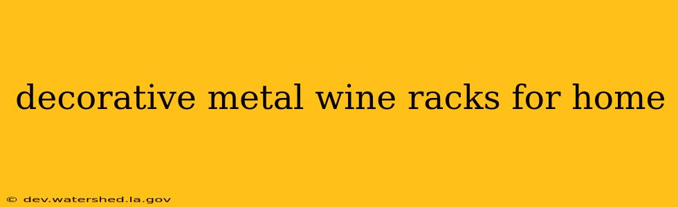 decorative metal wine racks for home