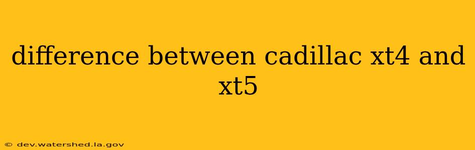 difference between cadillac xt4 and xt5