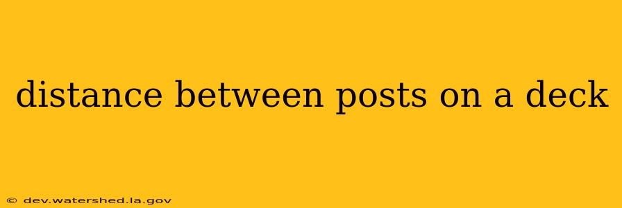 distance between posts on a deck
