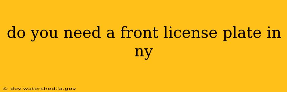 do you need a front license plate in ny