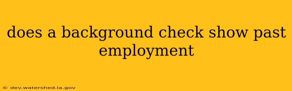 does a background check show past employment