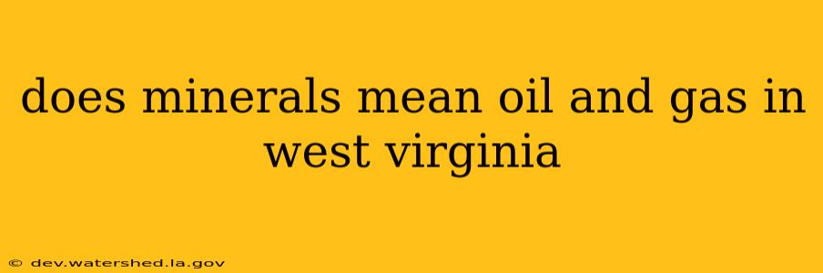 does minerals mean oil and gas in west virginia