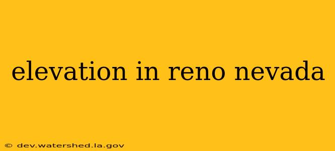elevation in reno nevada