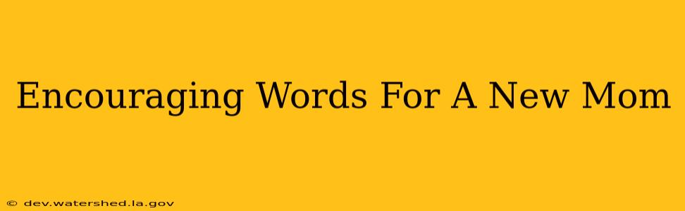 encouraging words for a new mom