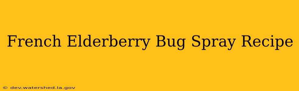 french elderberry bug spray recipe