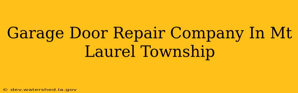 garage door repair company in mt laurel township
