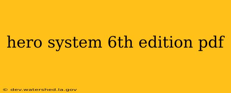 hero system 6th edition pdf