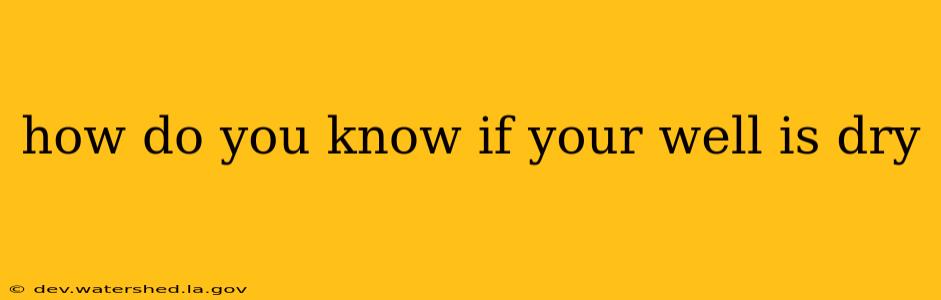 how do you know if your well is dry