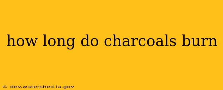 how long do charcoals burn