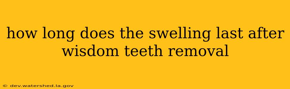 how long does the swelling last after wisdom teeth removal