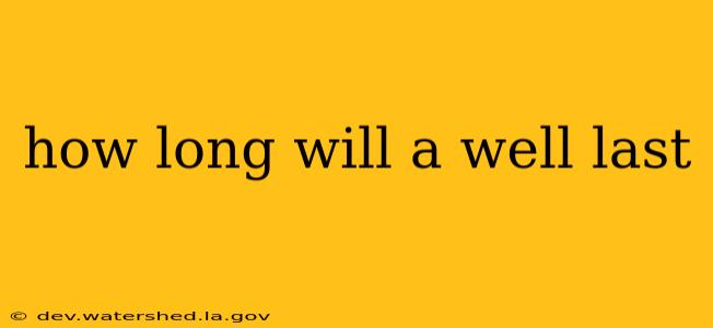how long will a well last