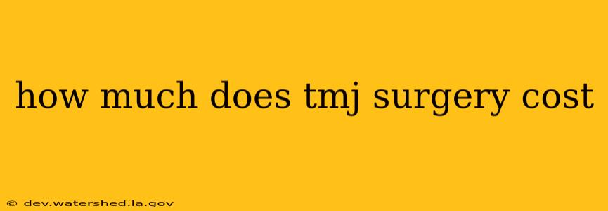 how much does tmj surgery cost
