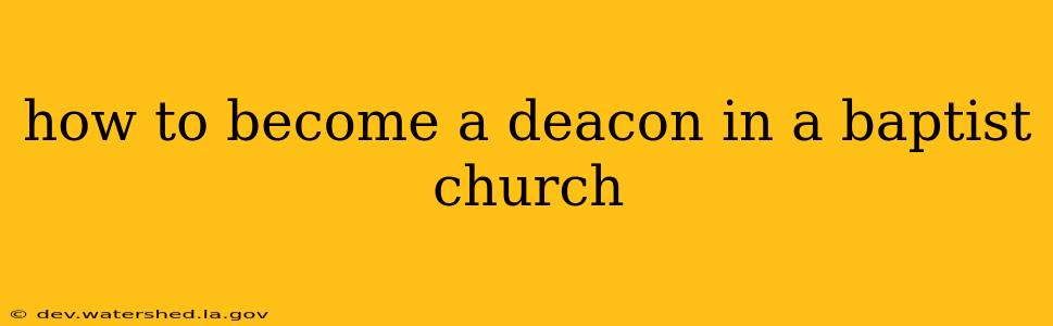 how to become a deacon in a baptist church