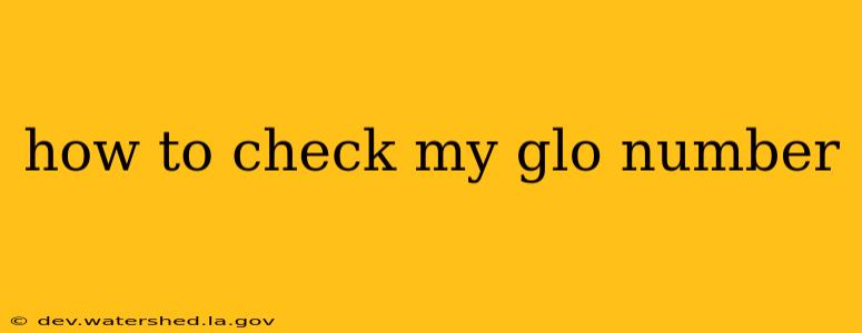 how to check my glo number