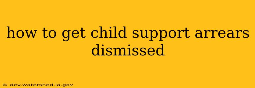 how to get child support arrears dismissed