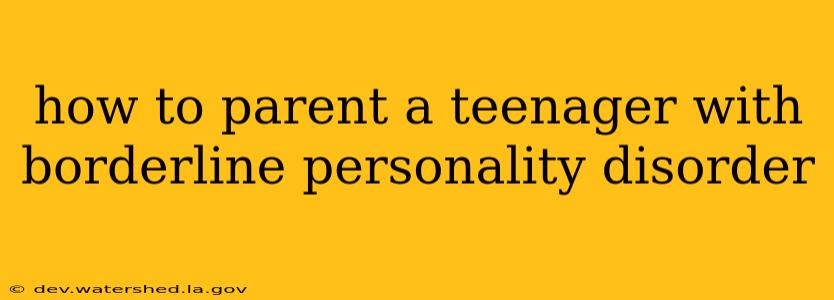 how to parent a teenager with borderline personality disorder