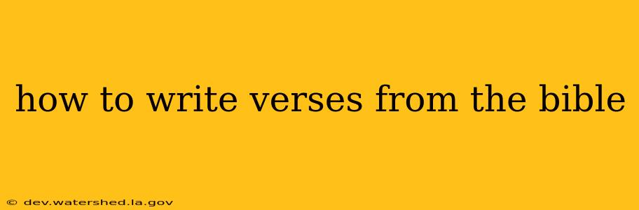 how to write verses from the bible