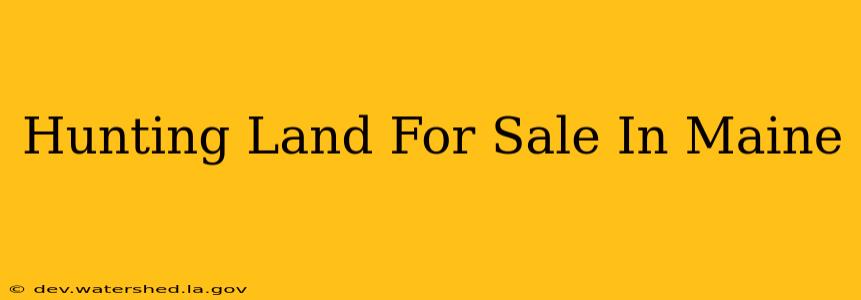 hunting land for sale in maine
