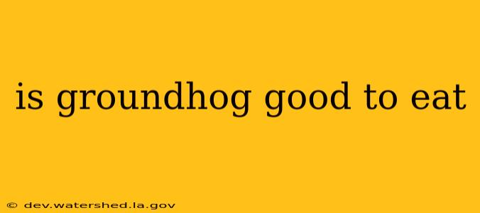 is groundhog good to eat