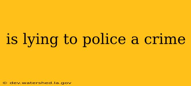 is lying to police a crime