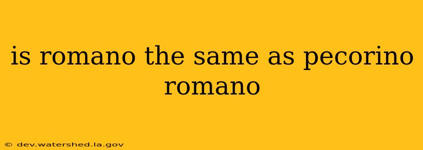 is romano the same as pecorino romano