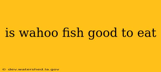 is wahoo fish good to eat