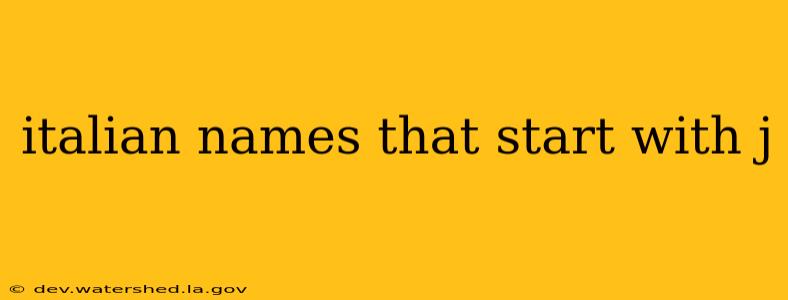 italian names that start with j