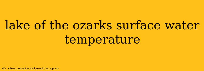 lake of the ozarks surface water temperature