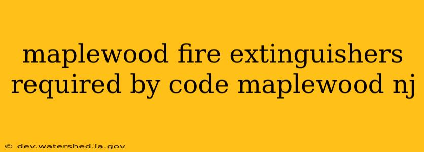 maplewood fire extinguishers required by code maplewood nj