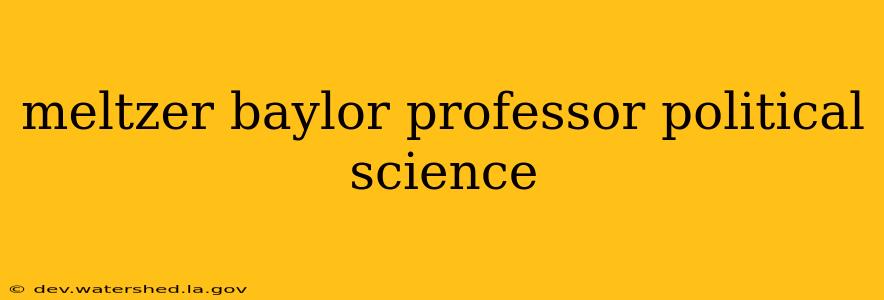 meltzer baylor professor political science
