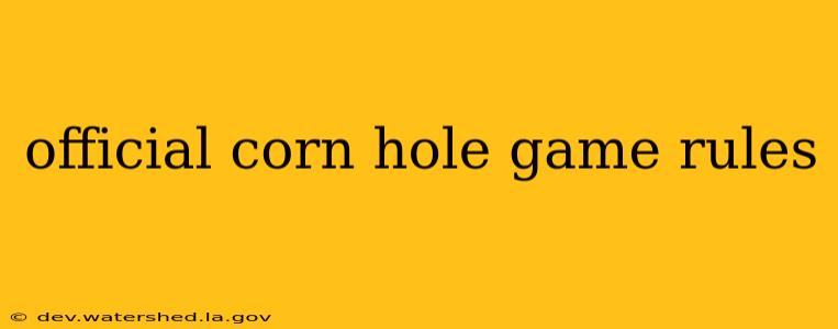 official corn hole game rules