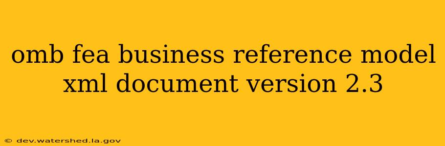 omb fea business reference model xml document version 2.3
