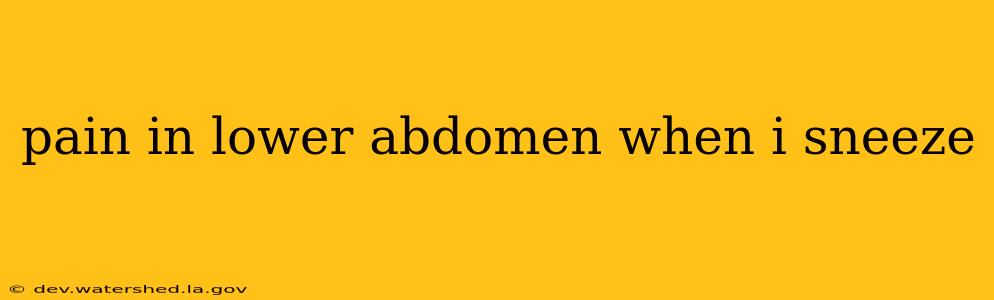 pain in lower abdomen when i sneeze