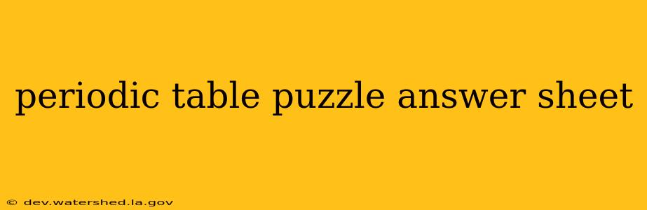 periodic table puzzle answer sheet