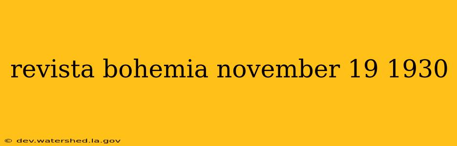revista bohemia november 19 1930