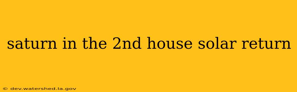 saturn in the 2nd house solar return